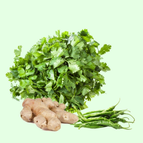 Dhaniya, Mirchi, Adrakh